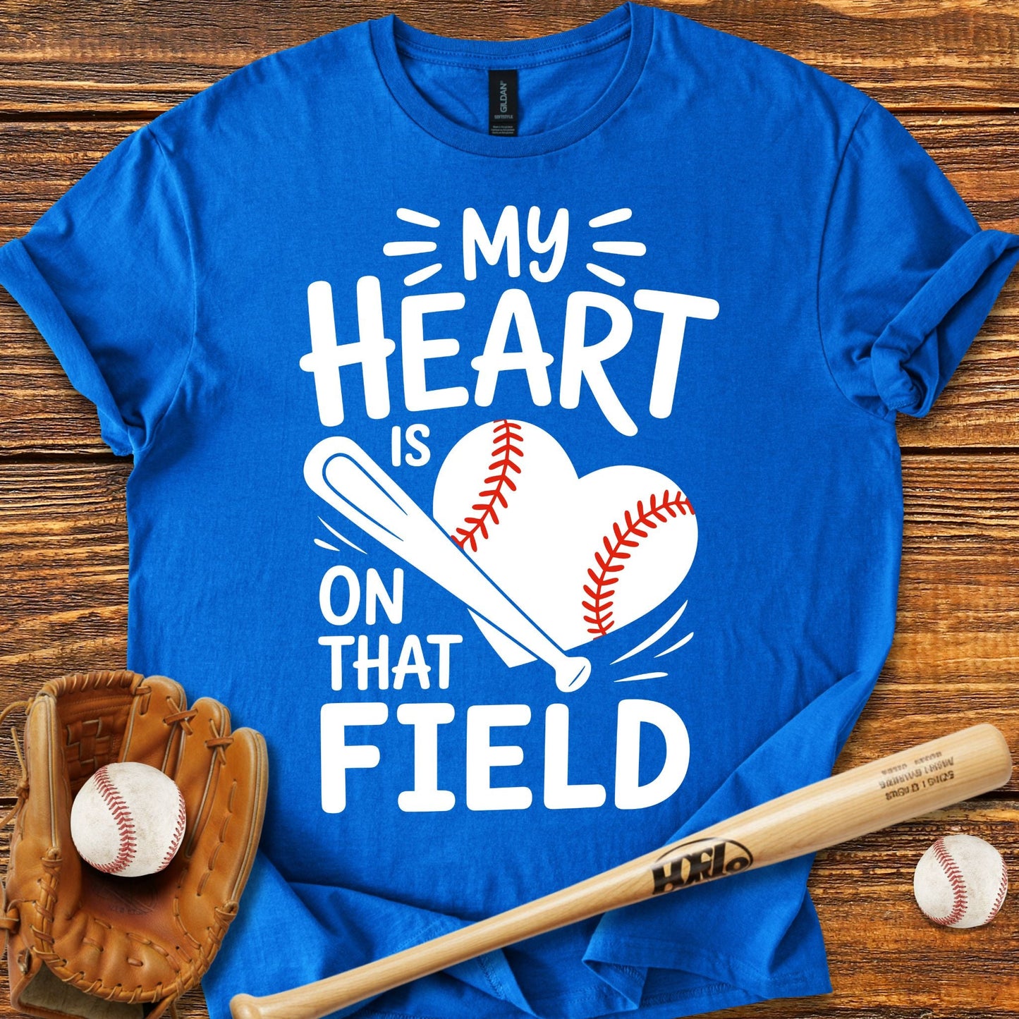 My Heart Is On That Field T-Shirt - HomeRun PrintsT-Shirt