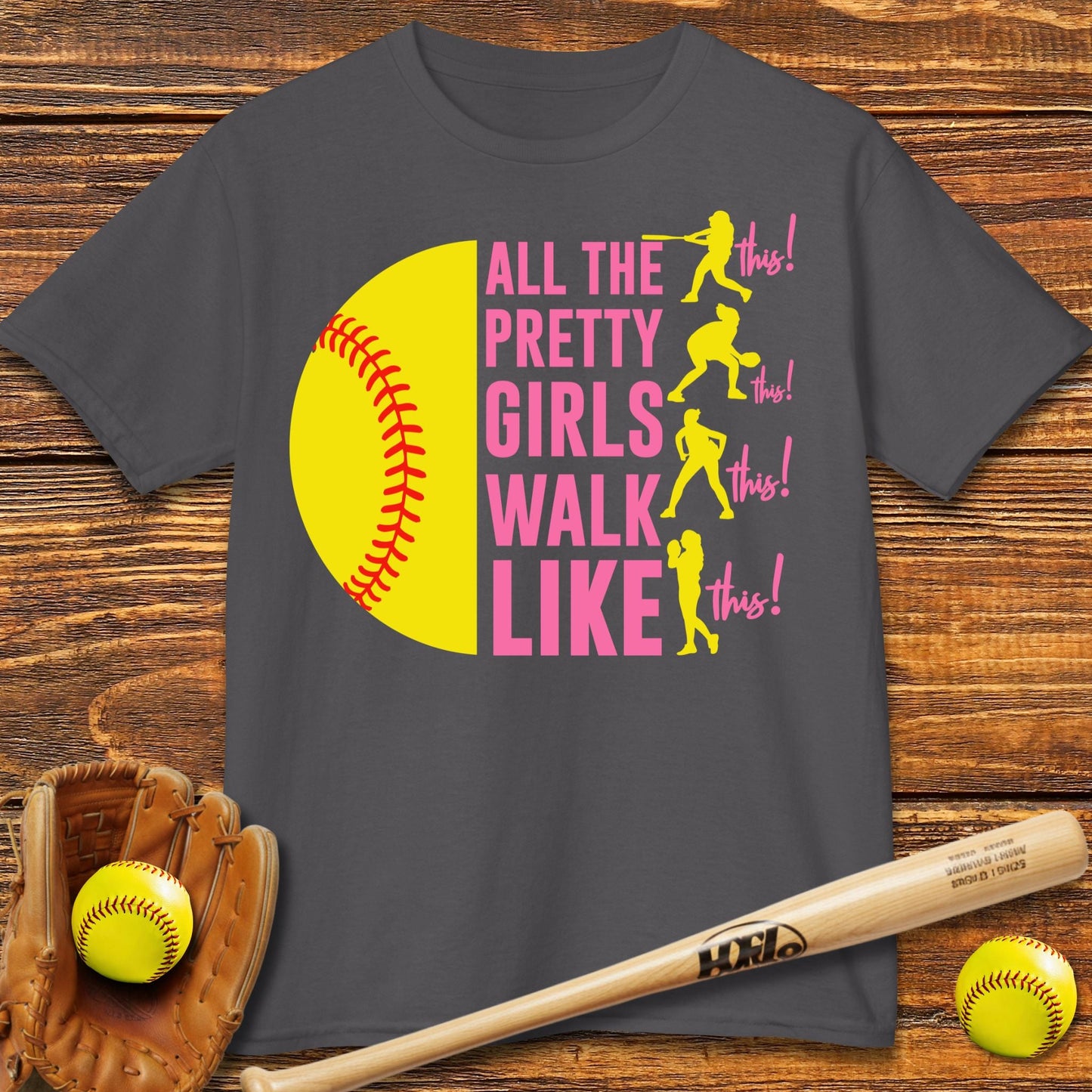 Pretty Girls Softball Kids T-shirt - HomeRun PrintsKids clothes