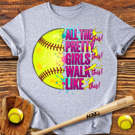 Pretty Girls Softball T-Shirt - HomeRun PrintsT-Shirt