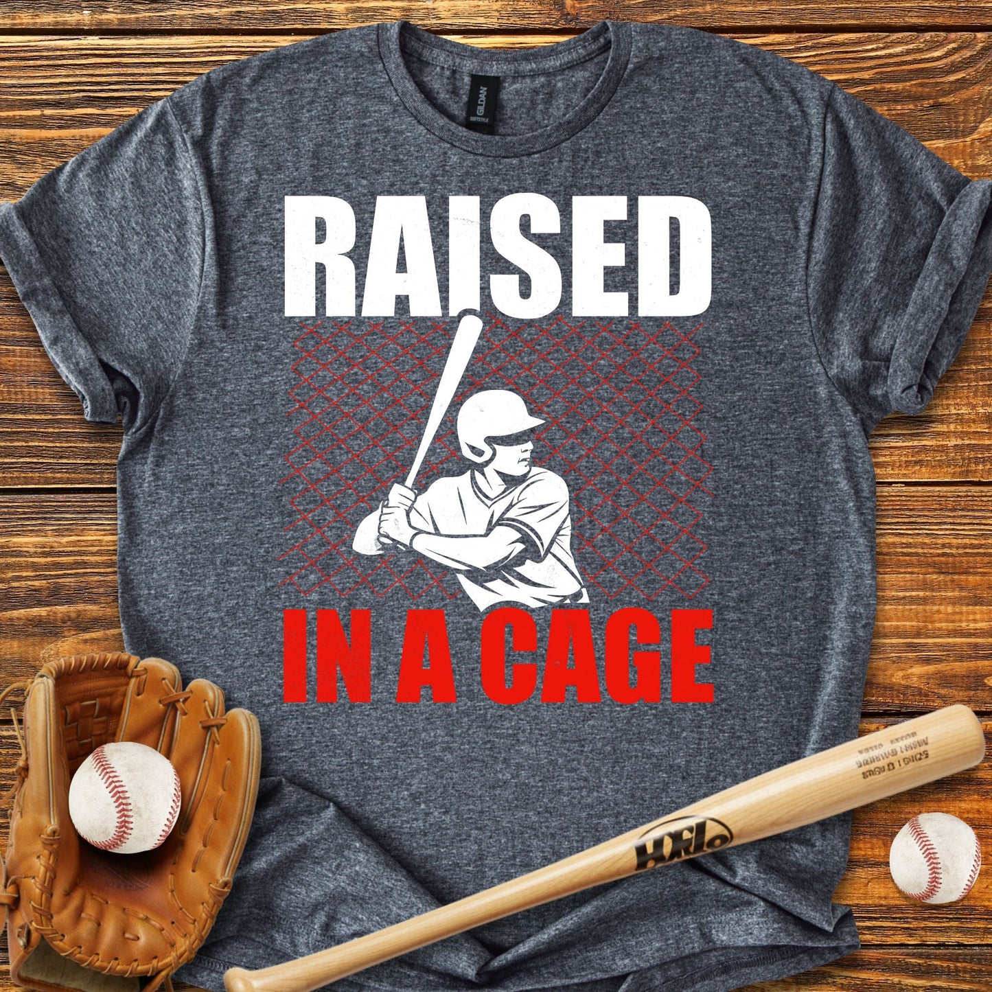 Raised In A Cage T-Shirt - HomeRun PrintsT-Shirt