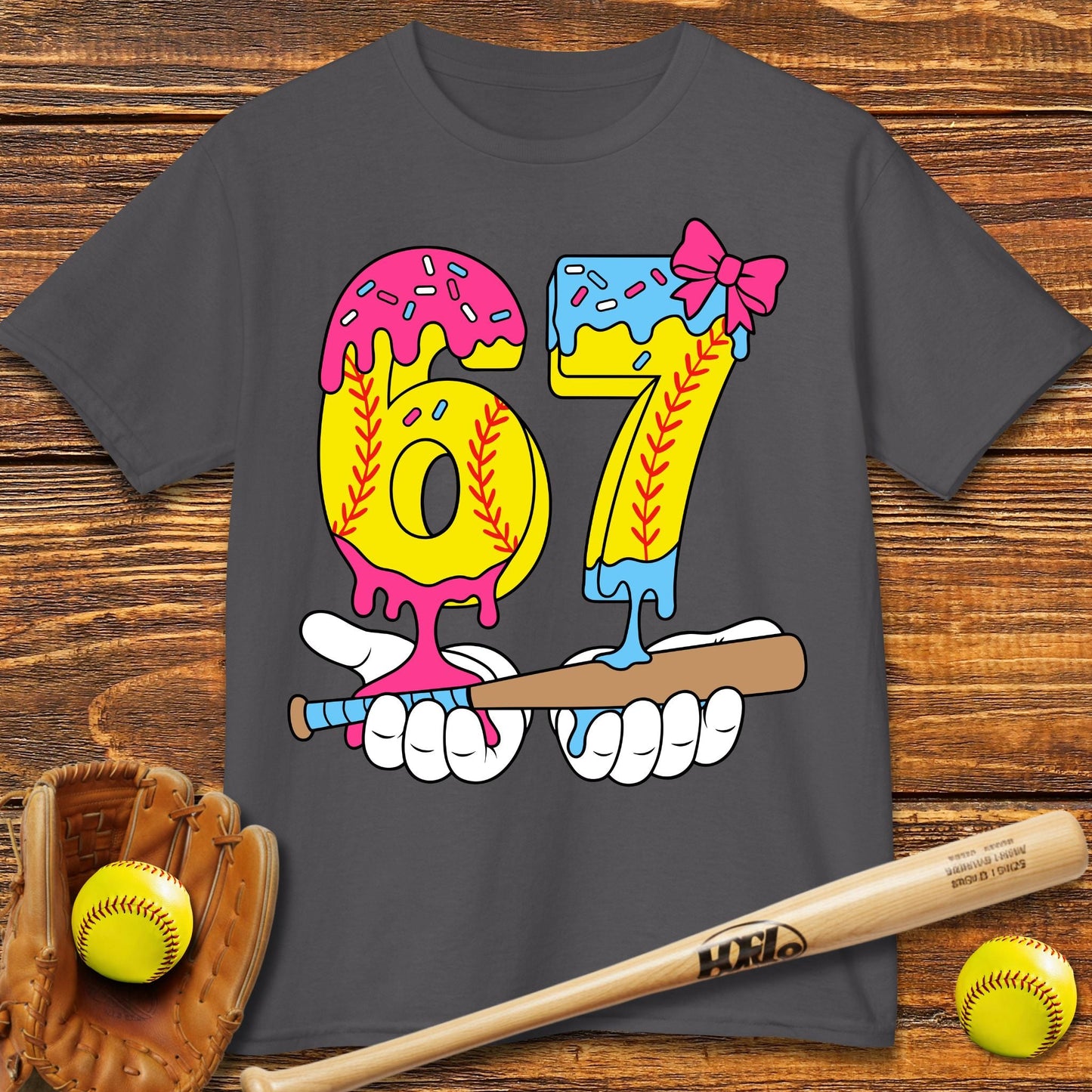 Softball Drip 67 Kids T-shirt - HomeRun PrintsKids clothes