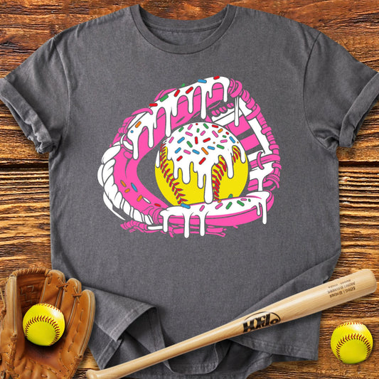 Softball Ice Cream Drip Adult T-Shirt - HomeRun PrintsT-Shirt