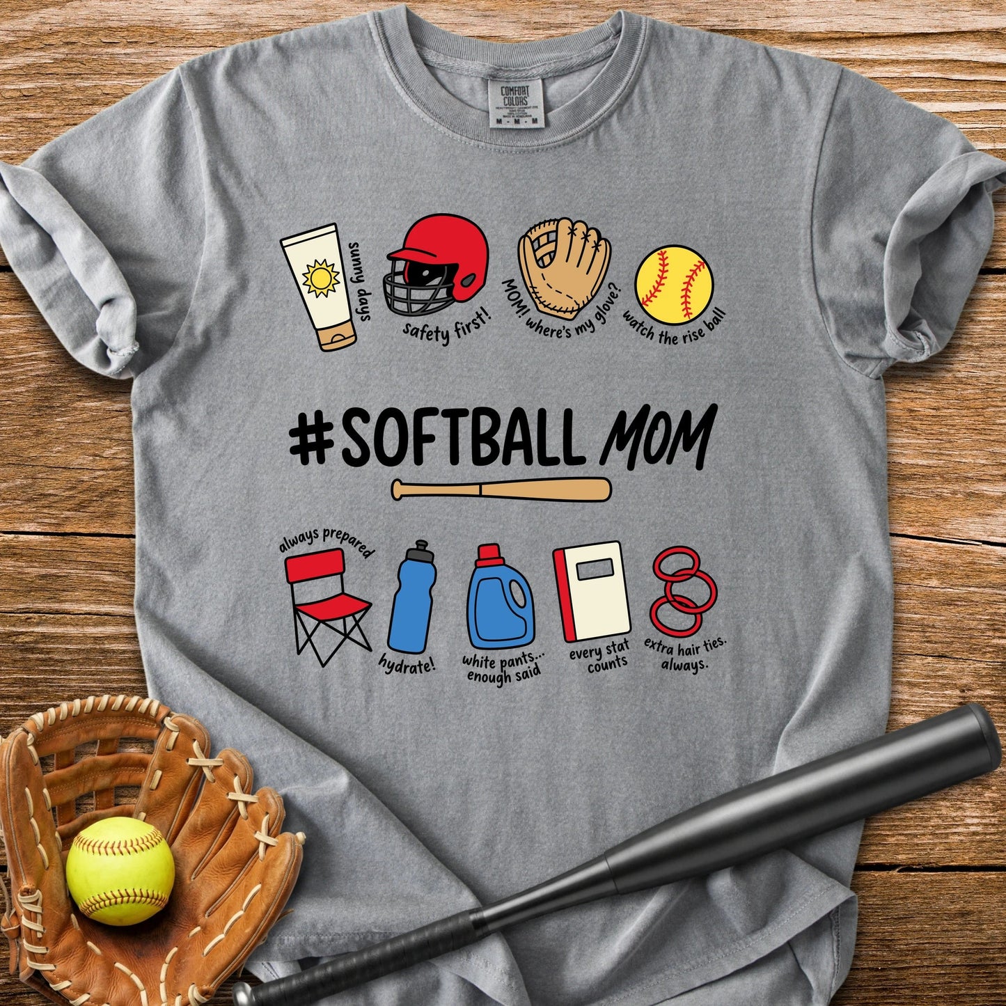 Softball Mom - HomeRun PrintsComfort Colors