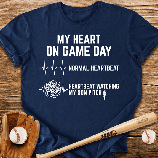 Son Pitch Races My Heart T-Shirt - HomeRun PrintsT-Shirt