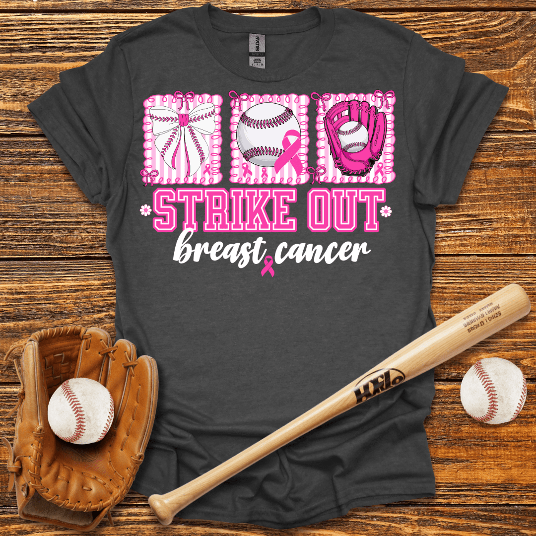 Strike Out Breast Cancer T-Shirt - HomeRun PrintsT-Shirt