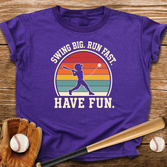 Swing Big Run Fast Have Fun Youth Tee - HomeRun PrintsKids clothes