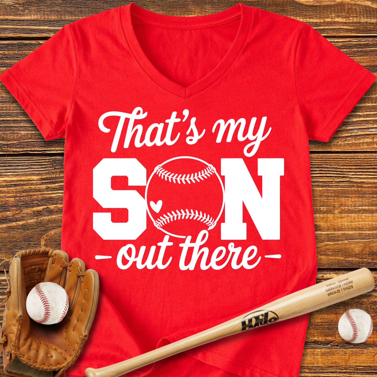 That's My Son Out There V - Neck Tee - HomeRun PrintsV - neck