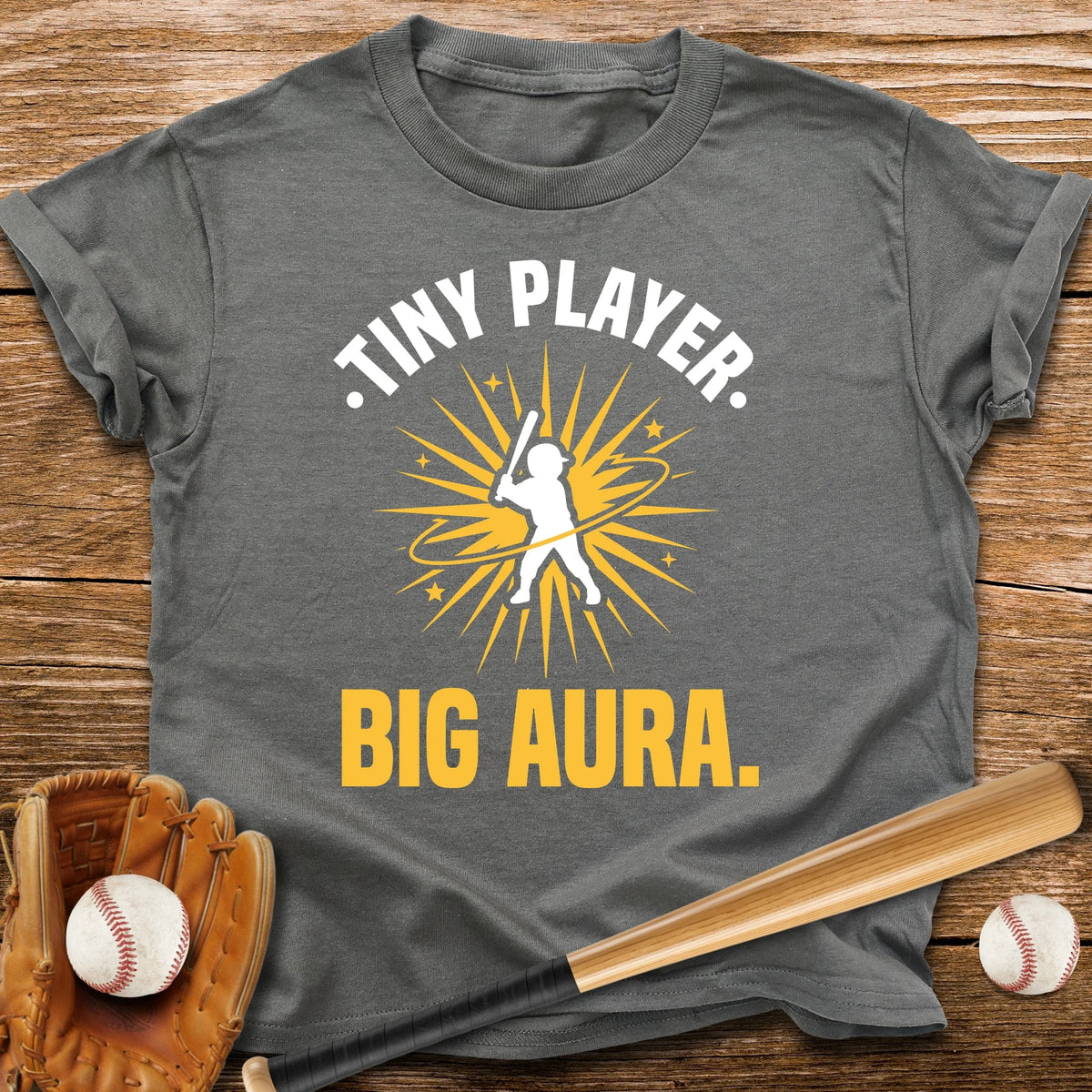 Tiny Player Big Aura Youth Tee - HomeRun PrintsKids clothes
