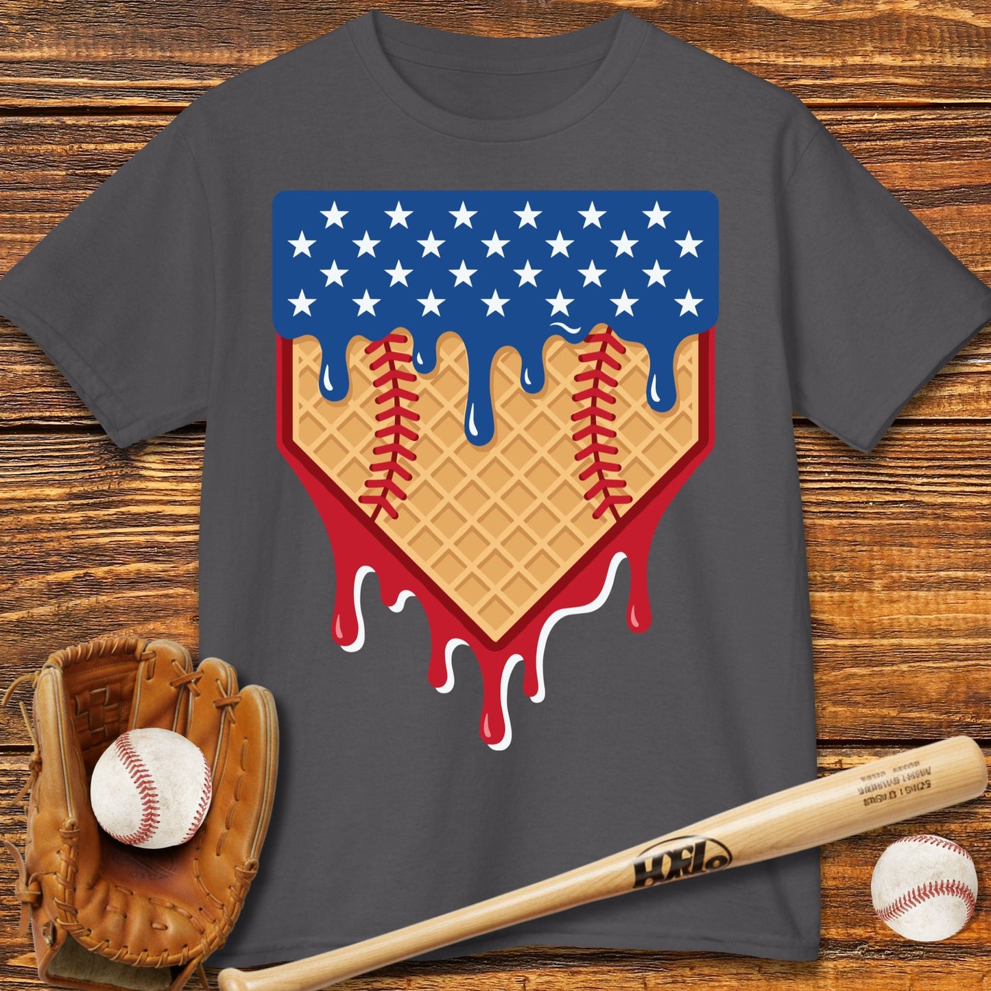 USA Baseball Drip Kids T-shirt - HomeRun PrintsKids clothes