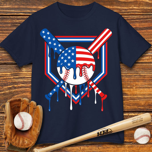 USA Baseball Drip Kids T-shirt - HomeRun PrintsKids clothes