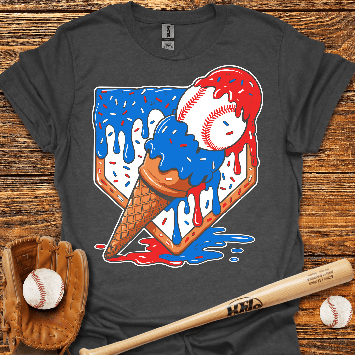 USA Ice Cream Drip T-Shirt - HomeRun PrintsT-Shirt