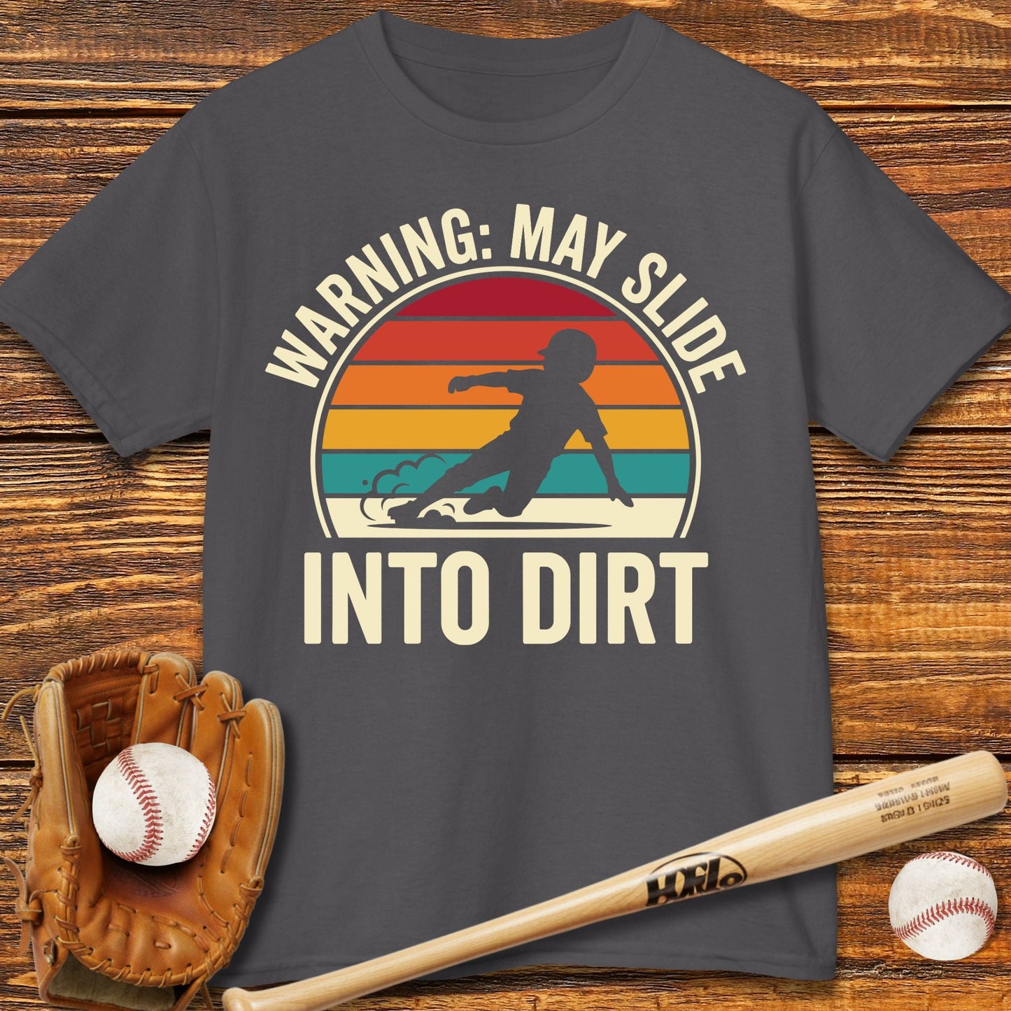 Warning May Slide Into Dirt Kids T-shirt - HomeRun PrintsKids clothes