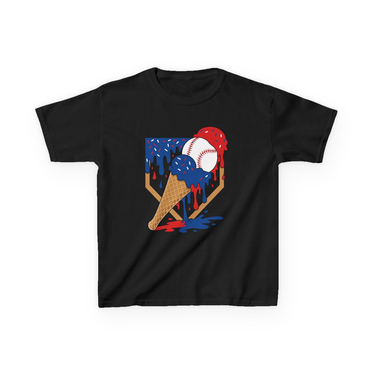 USA Baseball Ice Cream Drip Kids T-shirt