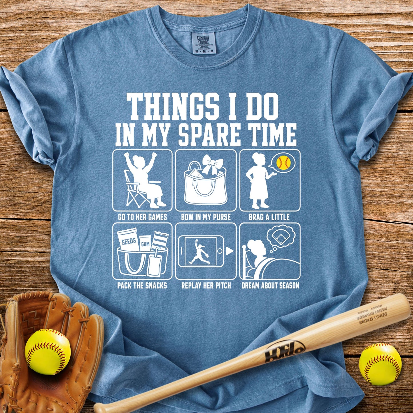 Her Softball Fills My Free Time T-Shirt