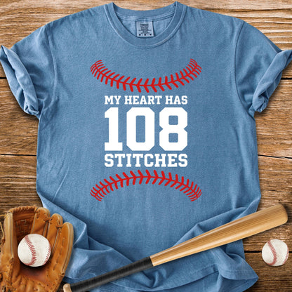108 Stitches Heart - HomeRun PrintsComfort Colors