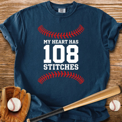 108 Stitches Heart - HomeRun PrintsComfort Colors
