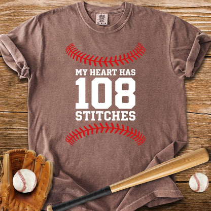 108 Stitches Heart - HomeRun PrintsComfort Colors