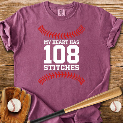 108 Stitches Heart - HomeRun PrintsComfort Colors