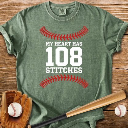 108 Stitches Heart - HomeRun PrintsComfort Colors