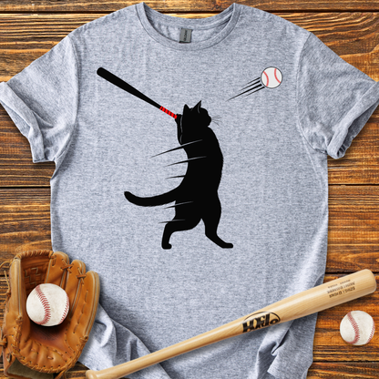 Cat Baseball Adult T-Shirt