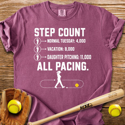 Pacing Through Her Pitching T-Shirt