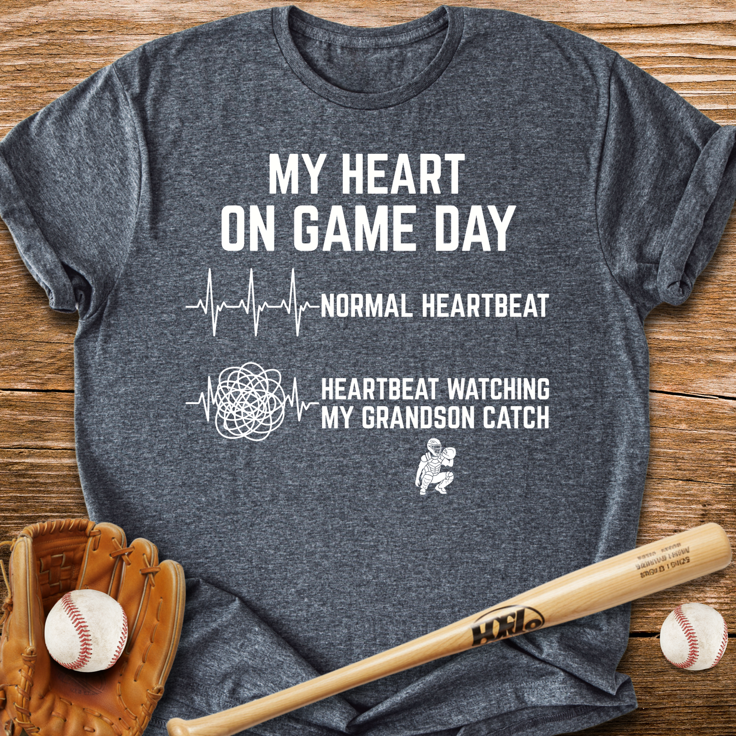 Grandson's Catch Races My Heart T-Shirt