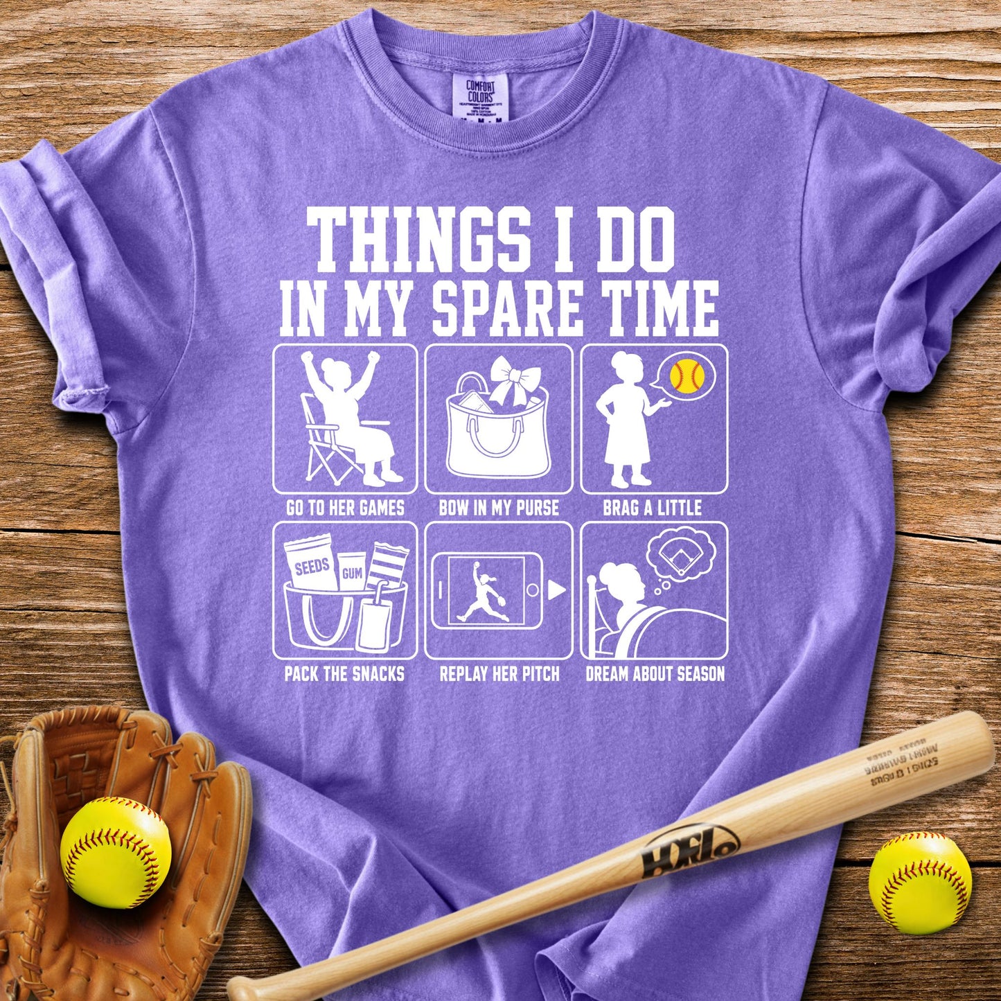 Her Softball Fills My Free Time T-Shirt