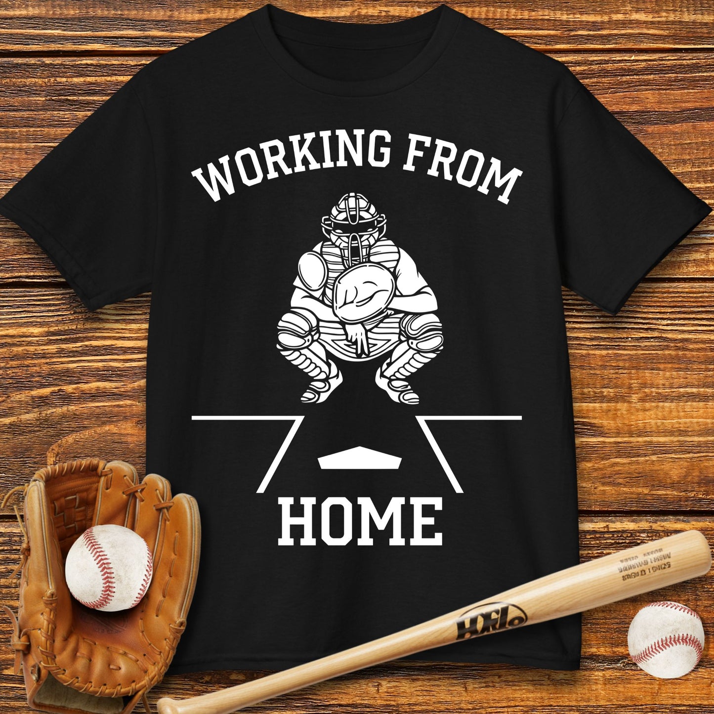 Working From Home Catcher Kids T-shirt