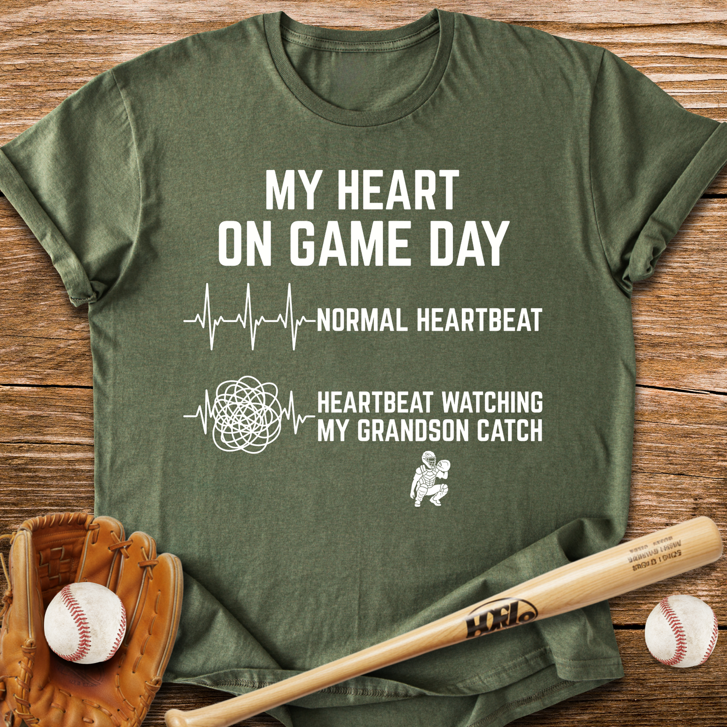 Grandson's Catch Races My Heart T-Shirt