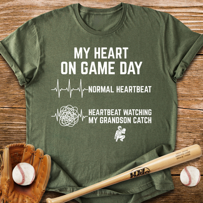 Grandson's Catch Races My Heart T-Shirt