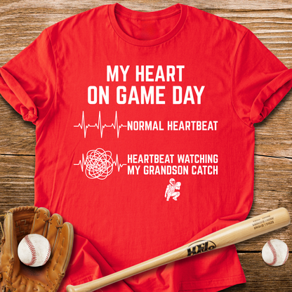 Grandson's Catch Races My Heart T-Shirt