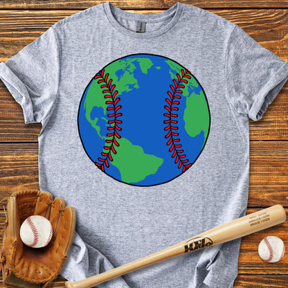 Baseball Earth Adult T-Shirt