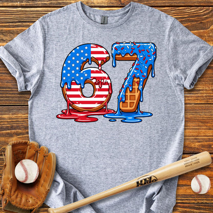 Baseball Drip 67 USA Adult T-Shirt