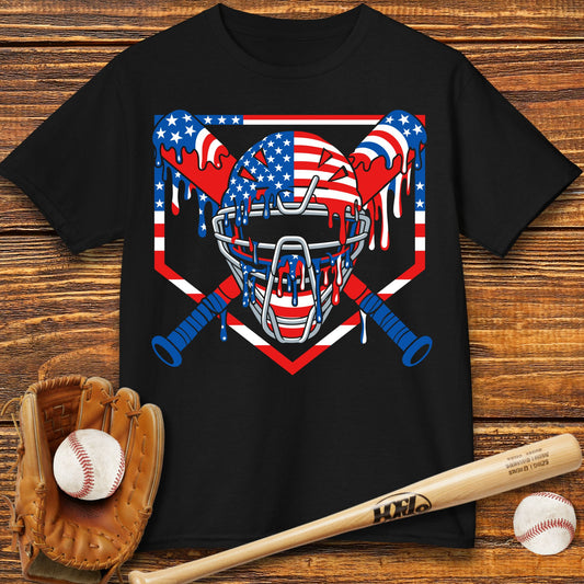 USA Baseball Catcher Drip Kids T-shirt