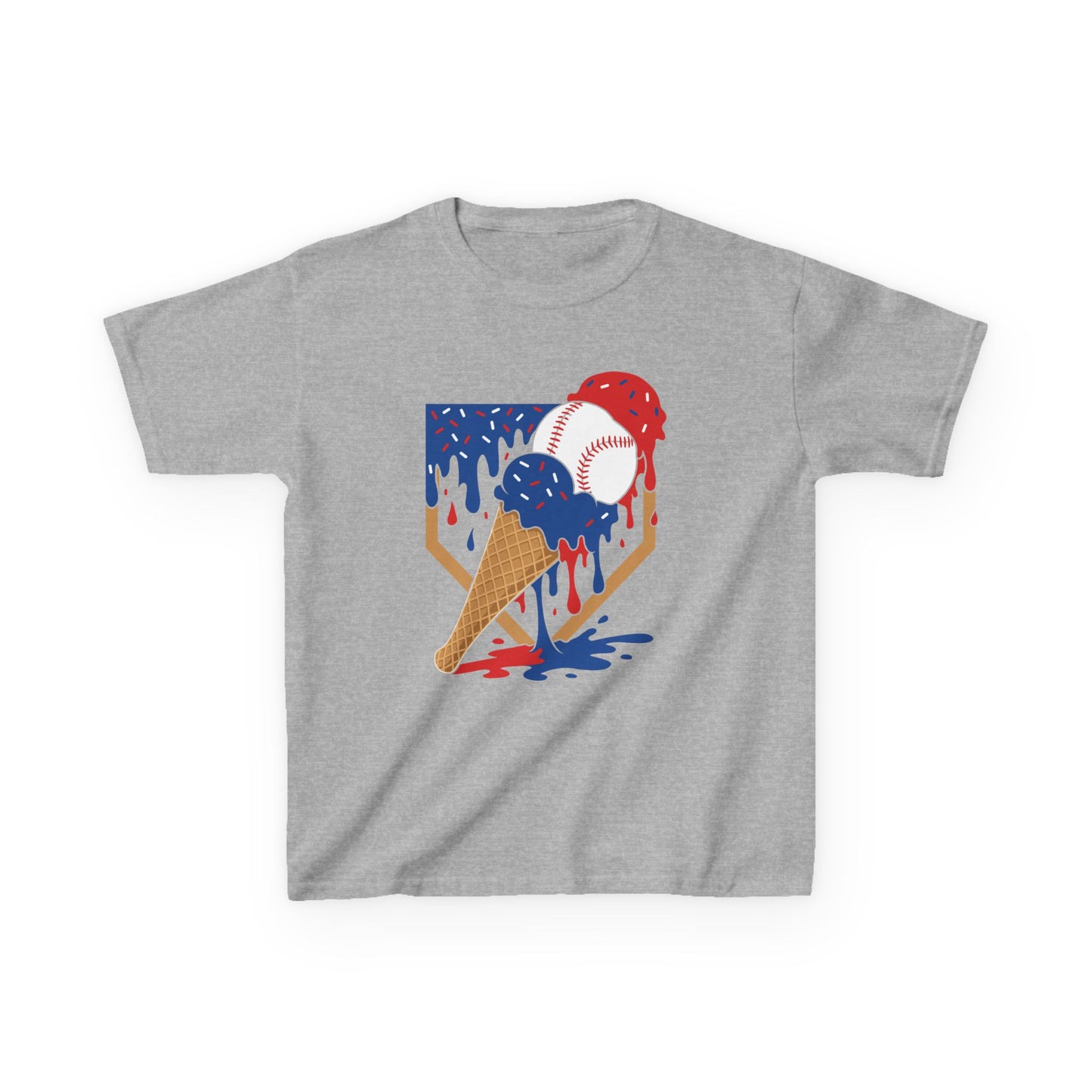 USA Baseball Ice Cream Drip Kids T-shirt