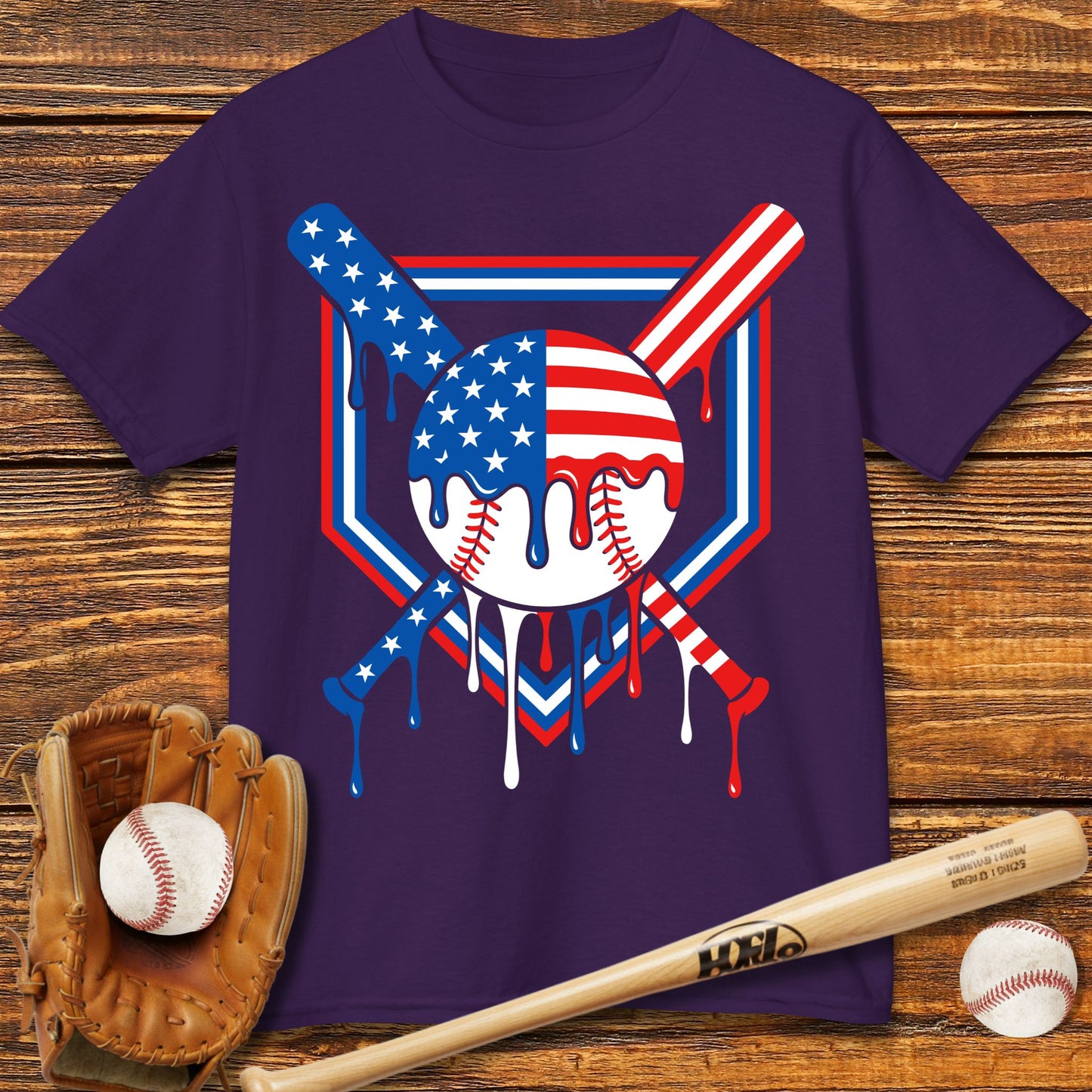 USA Baseball Drip Kids T-shirt