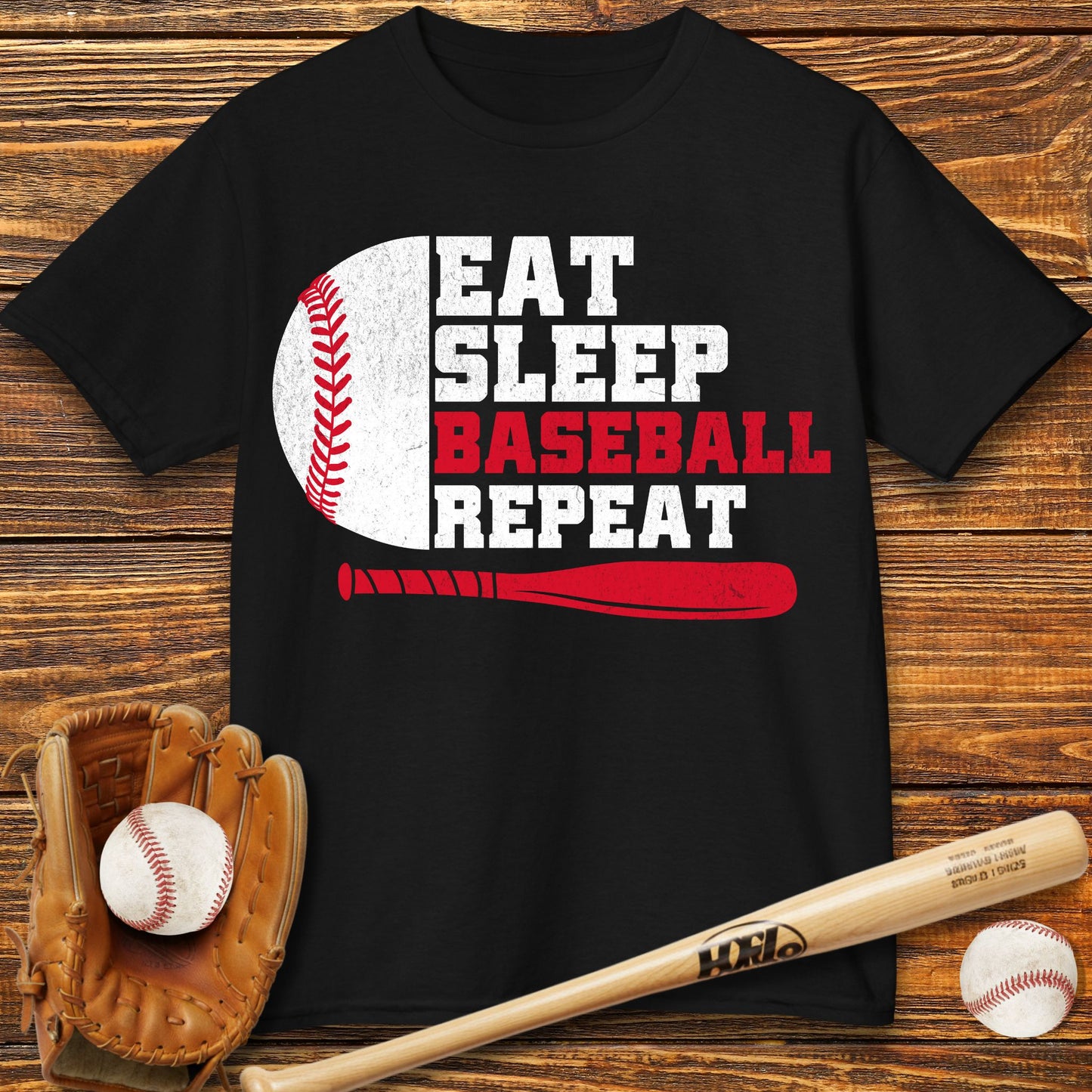 Eat Sleep Baseball Repeat Kids T-Shirt
