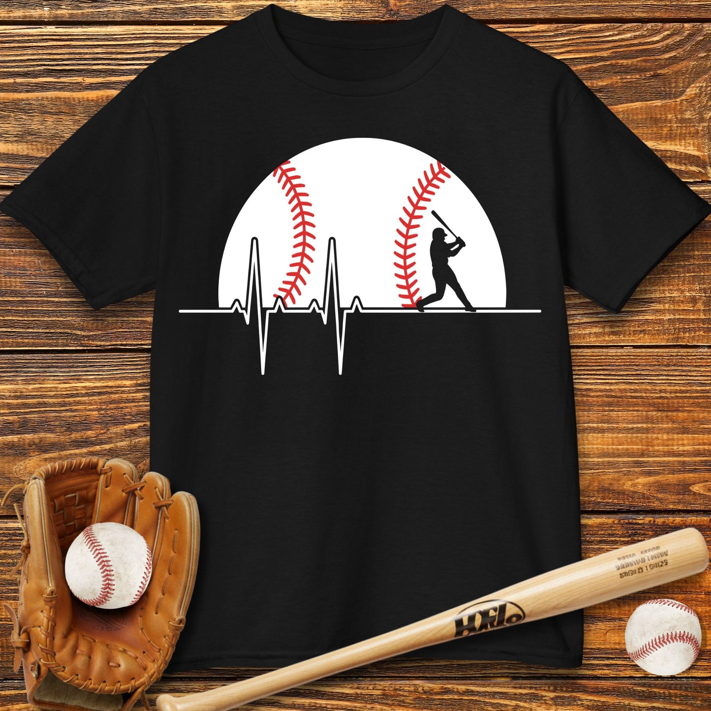 Baseball Heartbeat Kids T-Shirt