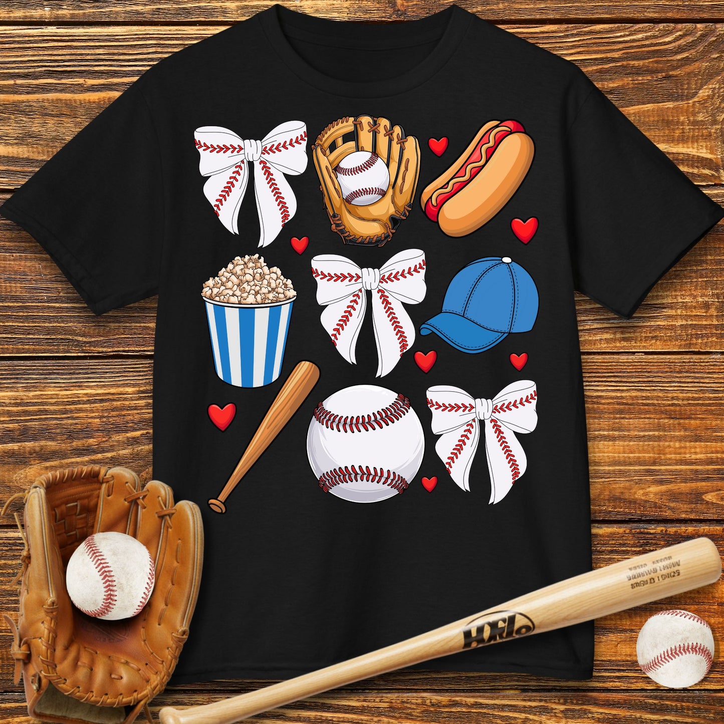 Blue Coquette Bow Kids T-Shirt