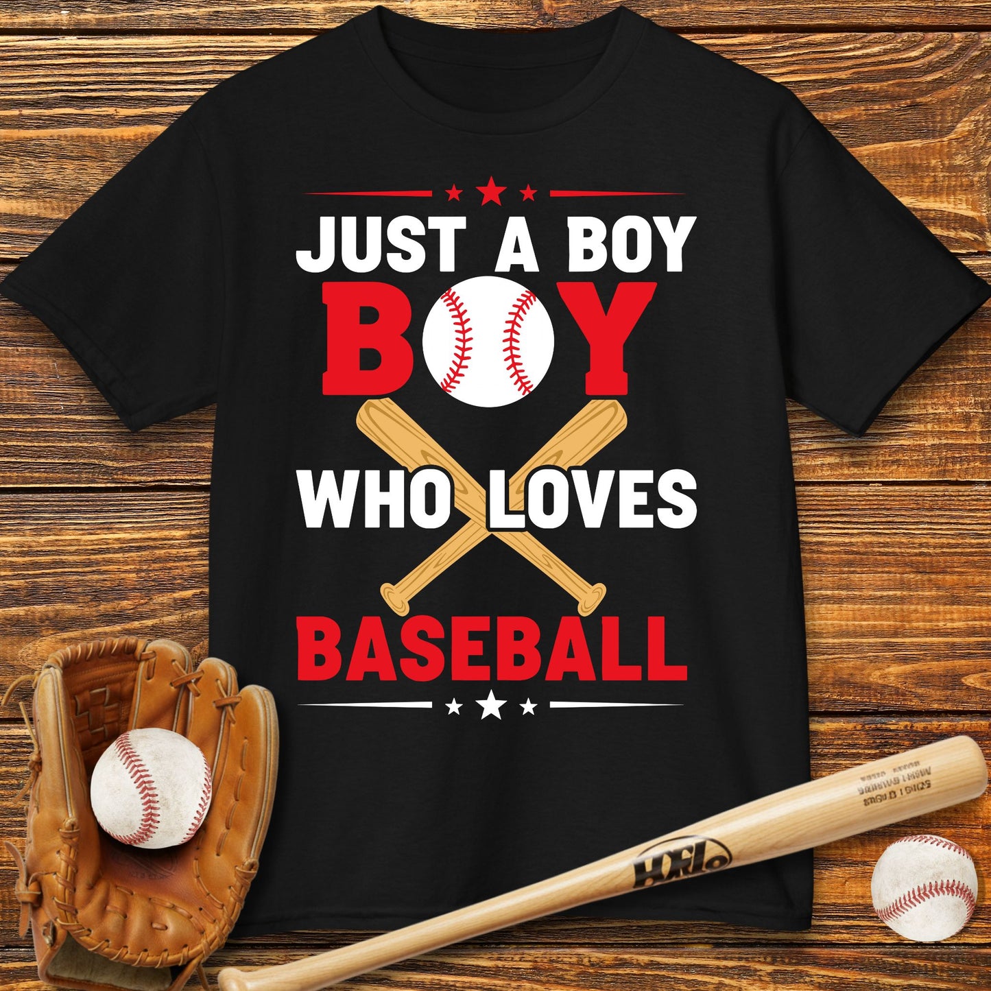 Boy Who Loves Baseball Kids T-Shirt