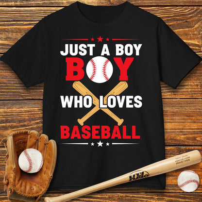 Boy Who Loves Baseball Kids T-Shirt