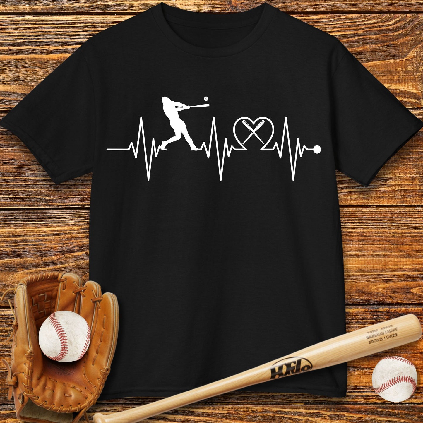 Baseball Heartbeat Kids T-Shirt