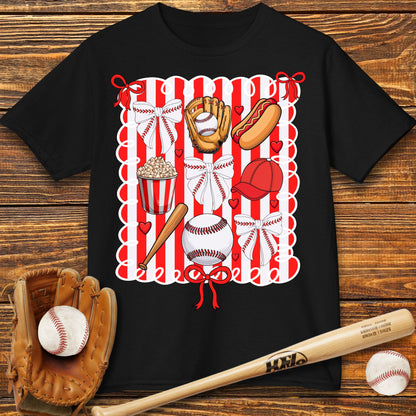 Baseball Bow Kids T-Shirt