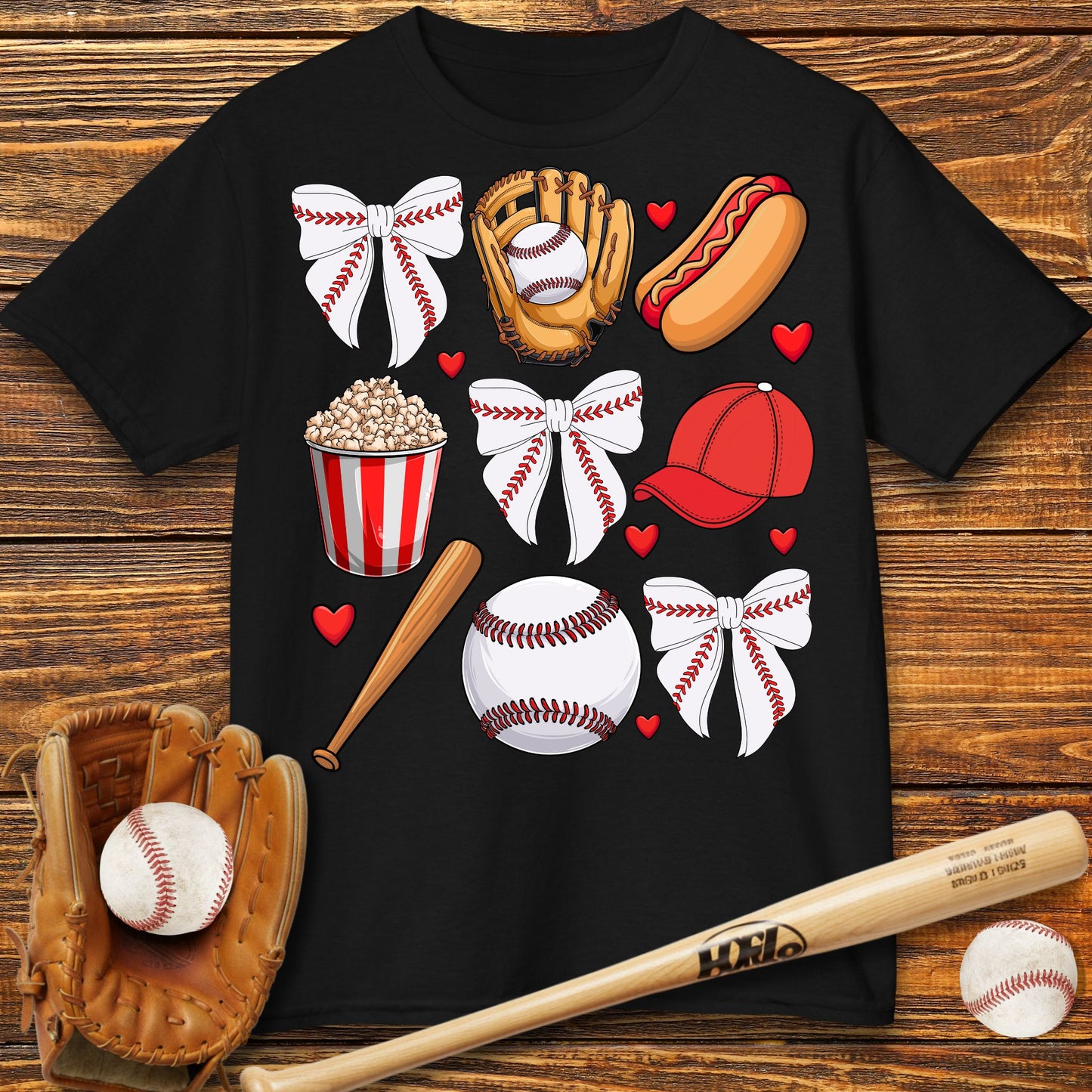 Red Coquette Bow Kids T-Shirt