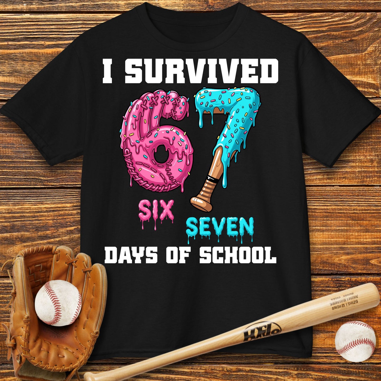 I Survived 67 Days of School Kids T-Shirt