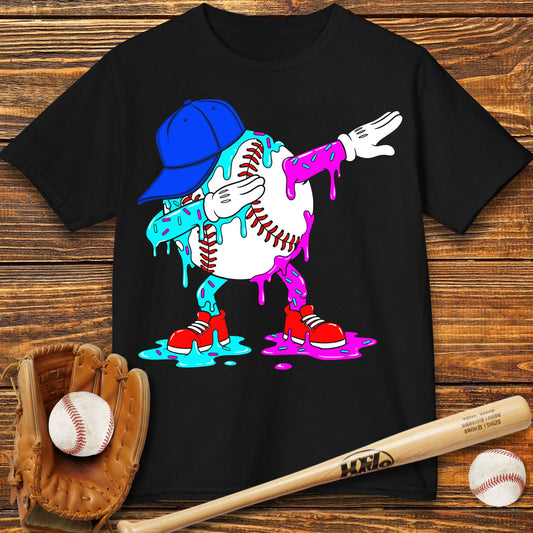 Dabbing Baseball Drip Kids T-Shirt