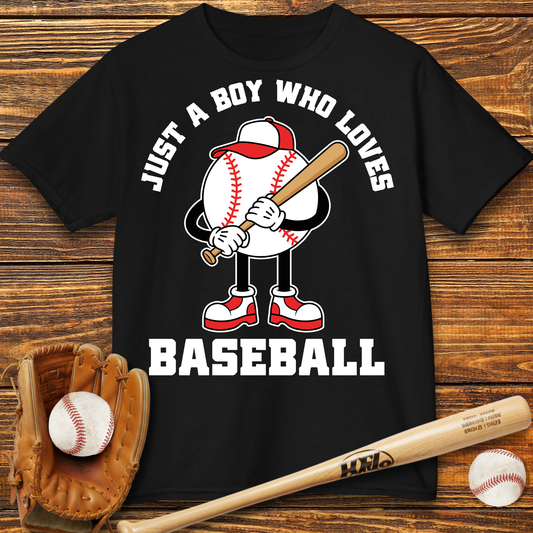 Boy Who Loves Baseball Kids T-Shirt