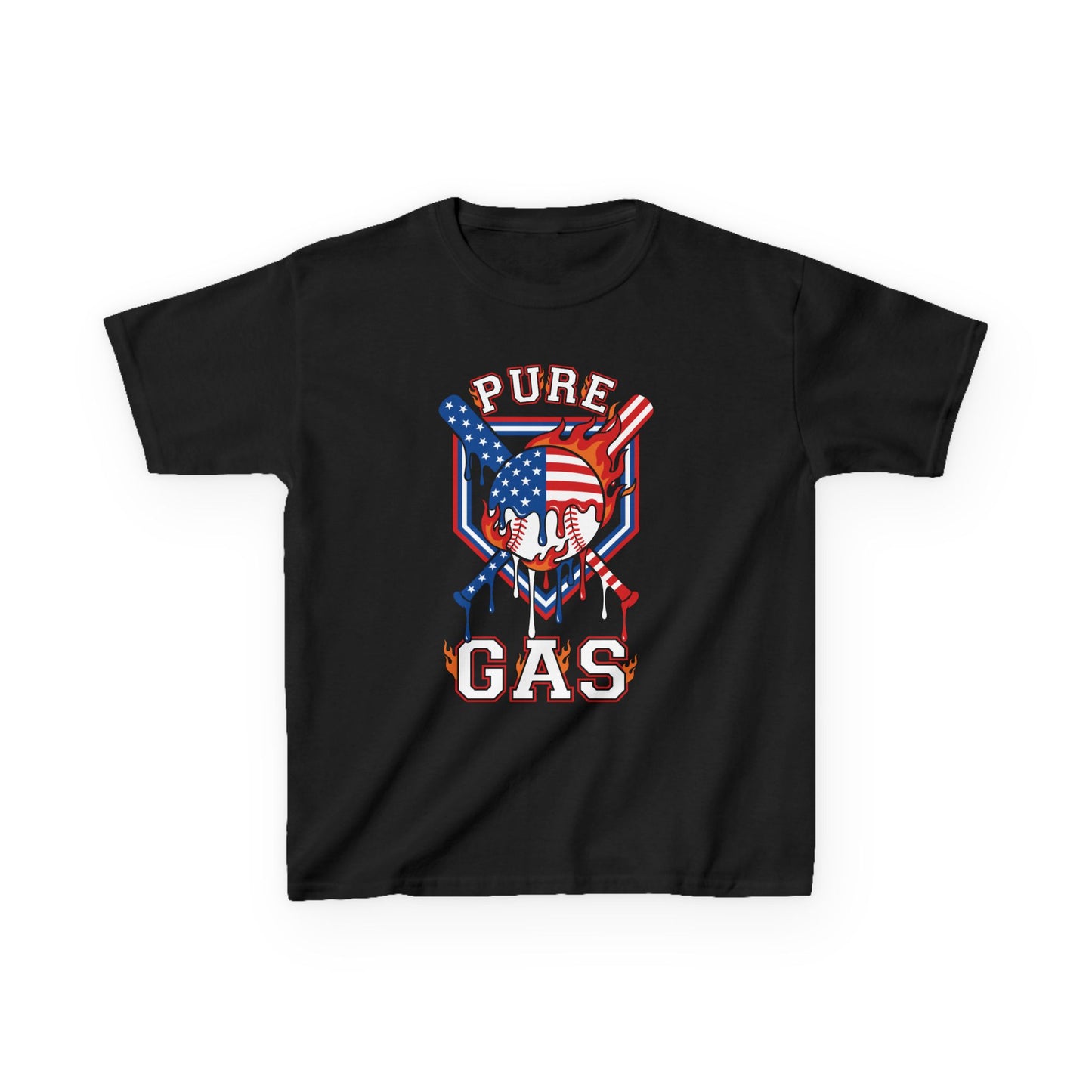Pure Gas Patriotic Baseball Kids T-shirt