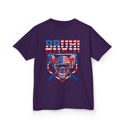 Bruh Patriotic Catcher Drip Kids T-shirt