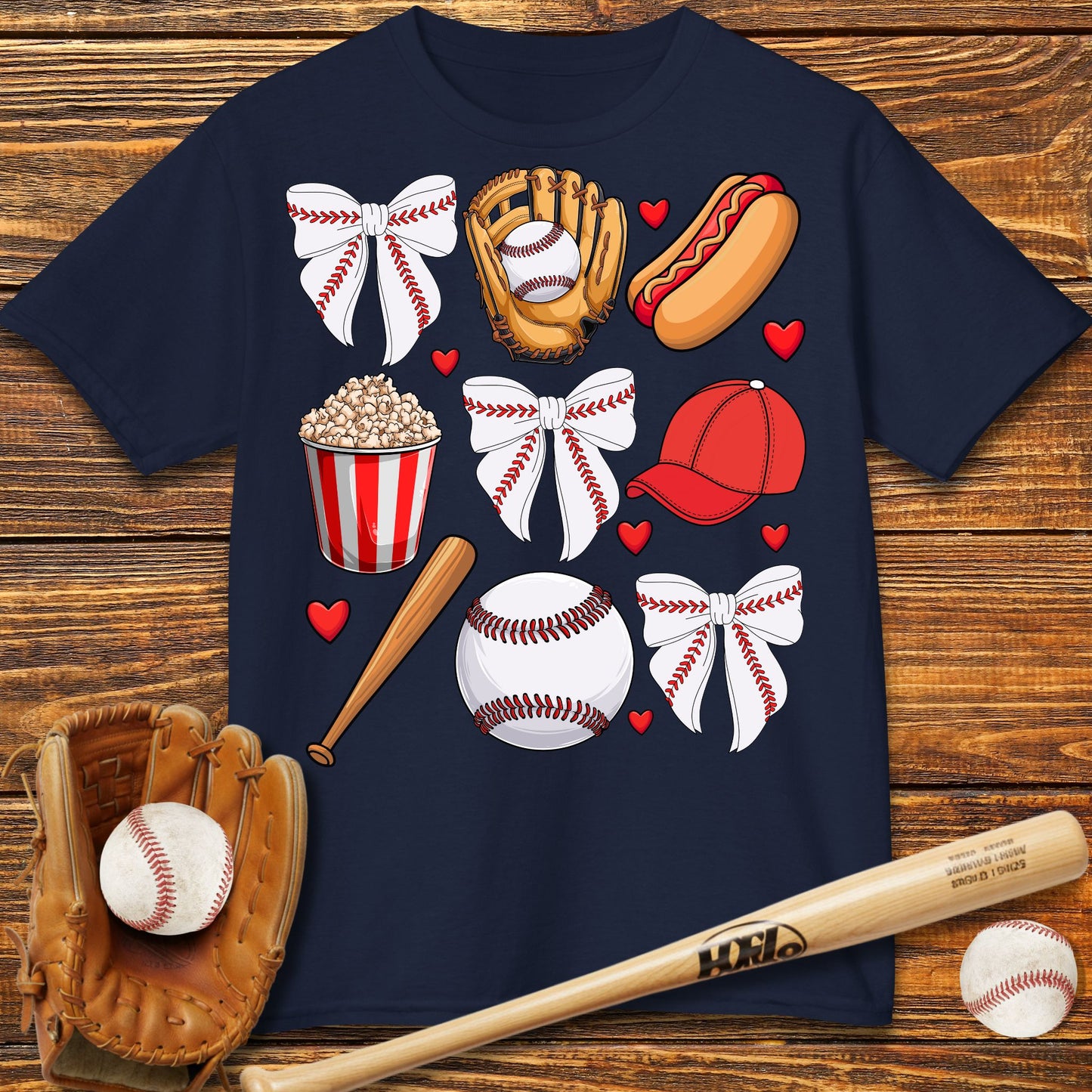 Red Coquette Bow Kids T-Shirt